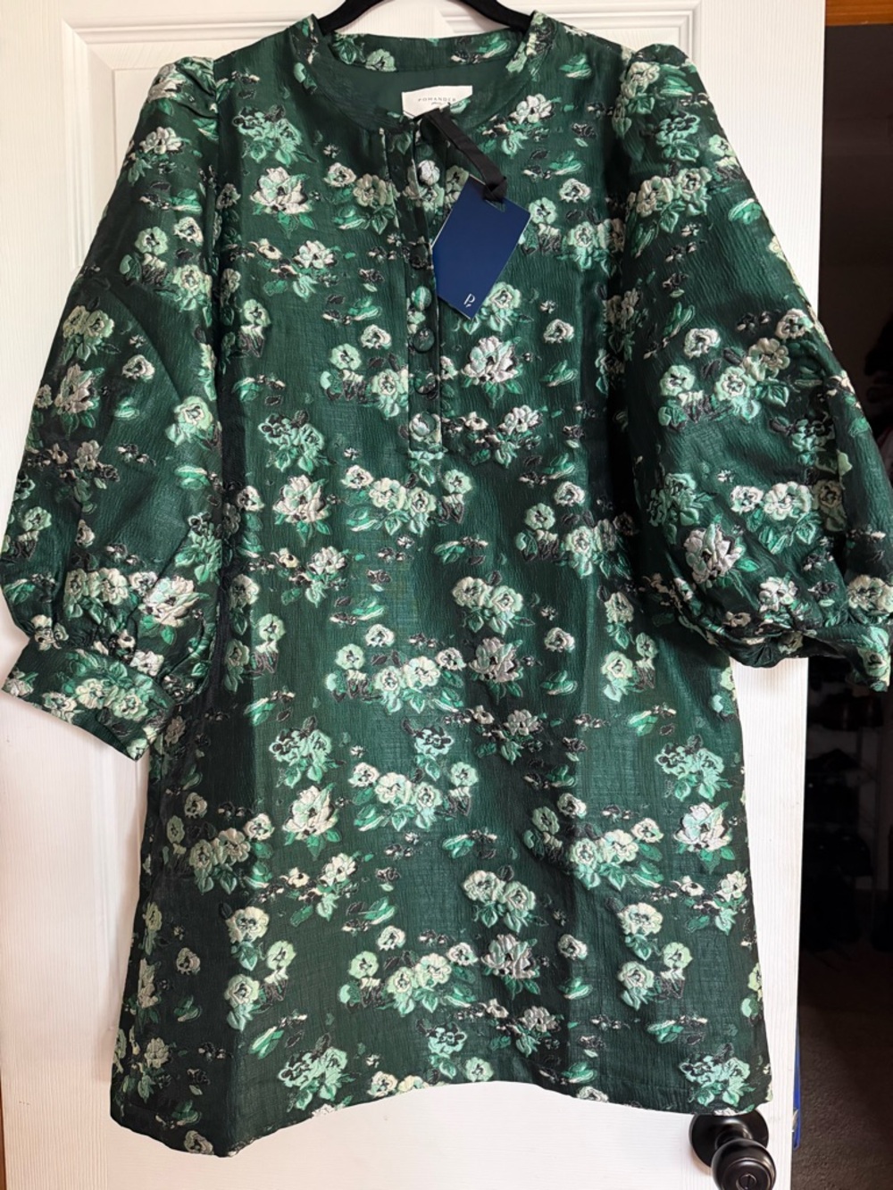 Pomander Place (Tuckernuck) Dark Green Floral Button-Front